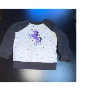 Jumping Beans Black and White Purple Unicorn Sweatshirt Size 3T